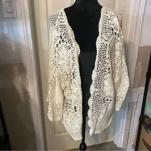 Willow & Clay | Sweaters | Cardigan Sweater Small Crochet Open ...